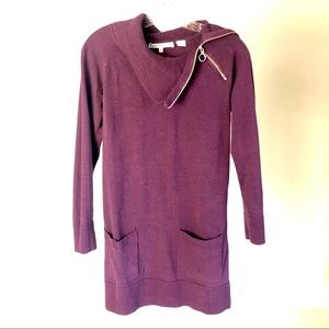 Tube Sweater dress with neck zipper